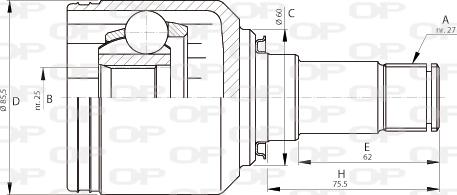 Open Parts CVJ5702.20 - Kit giunti, Semiasse www.autoricambit.com