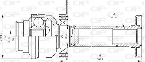 Open Parts CVJ5707.20 - Kit giunti, Semiasse www.autoricambit.com