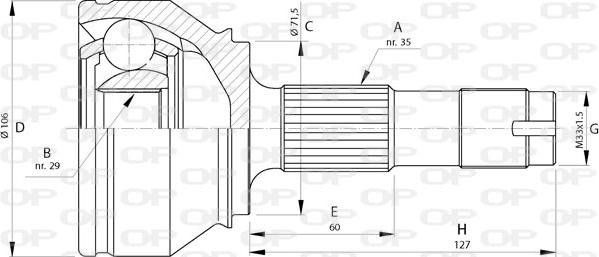 Open Parts CVJ5719.10 - Kit giunti, Semiasse www.autoricambit.com