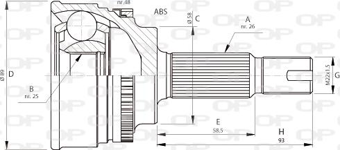 Open Parts CVJ5717.10 - Kit giunti, Semiasse www.autoricambit.com