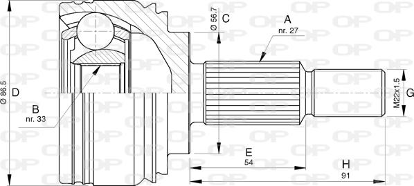 Open Parts CVJ5783.10 - Kit giunti, Semiasse www.autoricambit.com