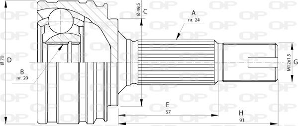 Open Parts CVJ5730.10 - Kit giunti, Semiasse www.autoricambit.com