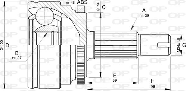 Open Parts CVJ5738.10 - Kit giunti, Semiasse www.autoricambit.com