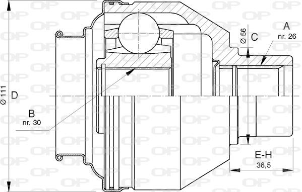 Open Parts CVJ5733.20 - Kit giunti, Semiasse www.autoricambit.com