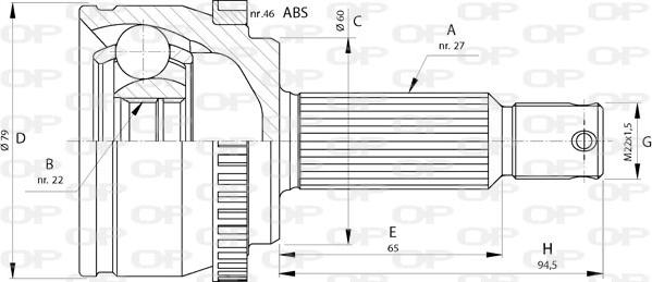 Open Parts CVJ5725.10 - Kit giunti, Semiasse www.autoricambit.com