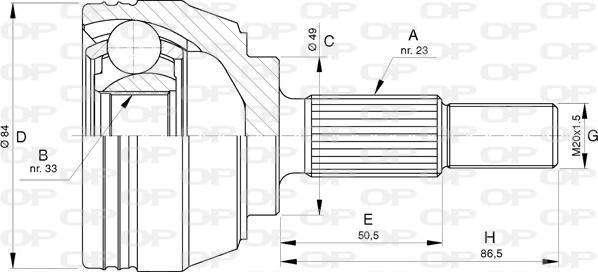 Open Parts CVJ5727.10 - Kit giunti, Semiasse www.autoricambit.com