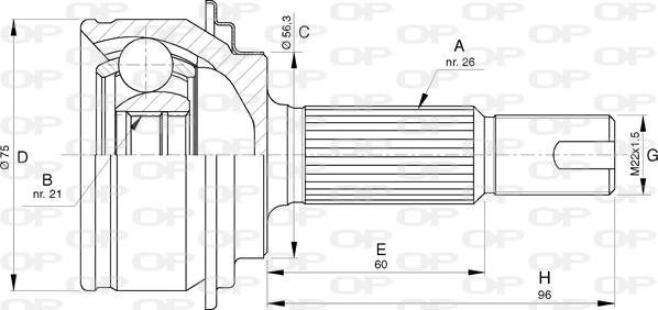 Open Parts CVJ5771.10 - Kit giunti, Semiasse www.autoricambit.com