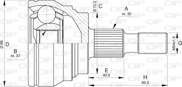 Open Parts CVJ5773.10 - Kit giunti, Semiasse www.autoricambit.com