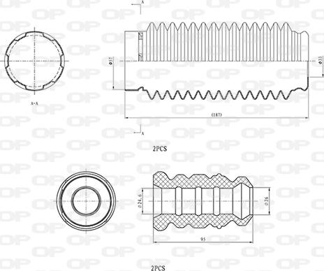 Open Parts DCK5042.04 - Kit parapolvere, Ammortizzatore www.autoricambit.com