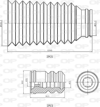 Open Parts DCK5012.04 - Kit parapolvere, Ammortizzatore www.autoricambit.com