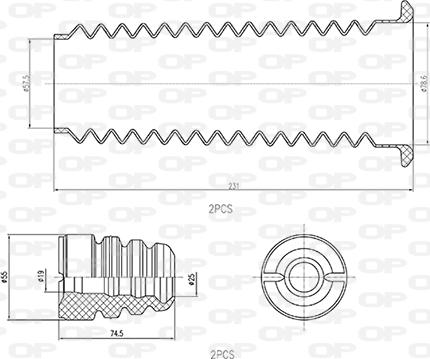 Open Parts DCK5087.04 - Kit parapolvere, Ammortizzatore www.autoricambit.com