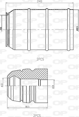 Open Parts DCK5036.04 - Kit parapolvere, Ammortizzatore www.autoricambit.com