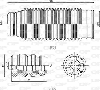 Open Parts DCK5023.04 - Kit parapolvere, Ammortizzatore www.autoricambit.com