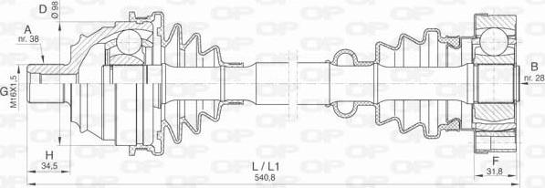 Open Parts DRS6424.00 - Albero motore/Semiasse www.autoricambit.com