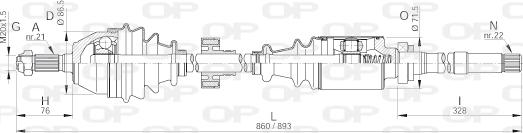 Open Parts DRS6057.00 - Albero motore/Semiasse www.autoricambit.com