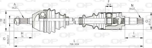 Open Parts DRS6085.00 - Albero motore/Semiasse www.autoricambit.com