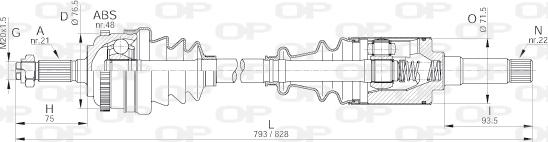 Open Parts DRS6039.00 - Albero motore/Semiasse www.autoricambit.com