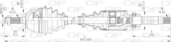 Open Parts DRS6146.00 - Albero motore/Semiasse www.autoricambit.com