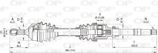 Open Parts DRS6154.00 - Albero motore/Semiasse www.autoricambit.com