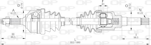 Open Parts DRS6182.00 - Albero motore/Semiasse www.autoricambit.com