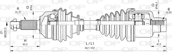 Open Parts DRS6375.00 - Albero motore/Semiasse www.autoricambit.com