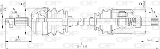 Open Parts DRS6254.00 - Albero motore/Semiasse www.autoricambit.com