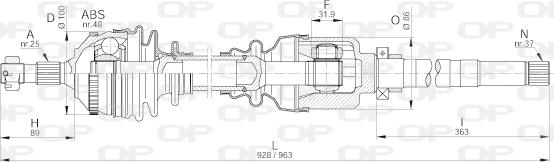 Open Parts DRS6203.00 - Albero motore/Semiasse www.autoricambit.com