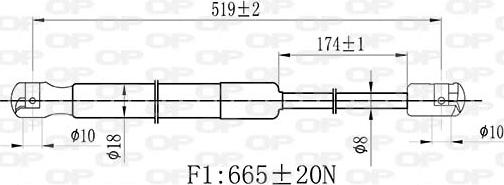 Open Parts GSR6440.00 - Ammortizatore pneumatico, Cofano bagagli /vano carico www.autoricambit.com