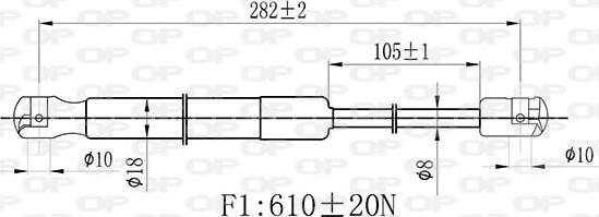 Open Parts GSR6466.00 - Ammortizzatore pneumatico, Cofano motore www.autoricambit.com