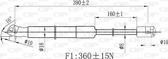 Open Parts GSR6467.00 - Ammortizzatore pneumatico, Cofano motore www.autoricambit.com