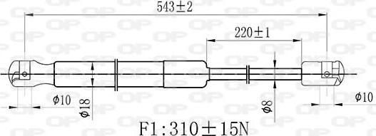 Open Parts GSR6432.00 - Ammortizzatore pneumatico, Cofano motore www.autoricambit.com