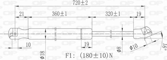 Open Parts GSR6045.00 - Ammortizzatore pneumatico, Cofano motore www.autoricambit.com