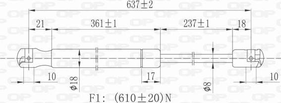 Open Parts GSR6046.00 - Ammortizatore pneumatico, Cofano bagagli /vano carico www.autoricambit.com