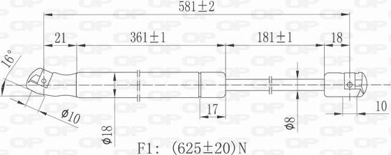 Open Parts GSR6147.00 - Ammortizatore pneumatico, Cofano bagagli /vano carico www.autoricambit.com