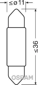 Osram 6436CW-01B - Lampadina, Luce abitacolo www.autoricambit.com