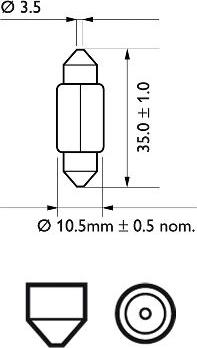 PHILIPS 12844B2 - Lampadina, Luce targa www.autoricambit.com