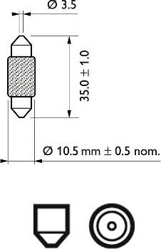 PHILIPS 12854CP - Lampadina, Luce abitacolo www.autoricambit.com