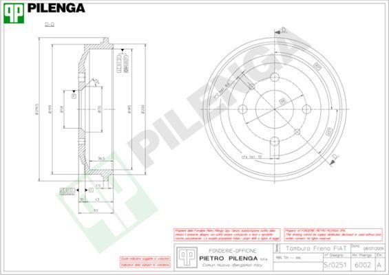 Pilenga 6002 - Tamburo freno www.autoricambit.com