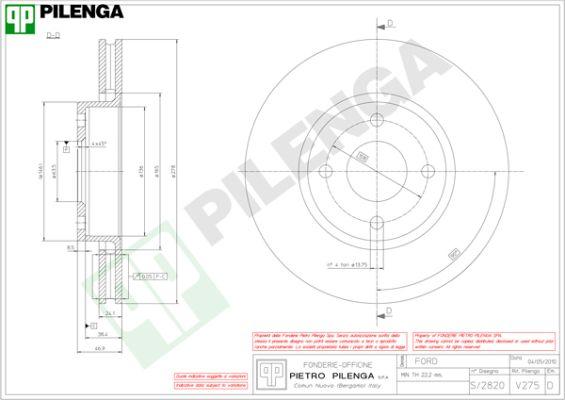 Pilenga V275 - Discofreno www.autoricambit.com