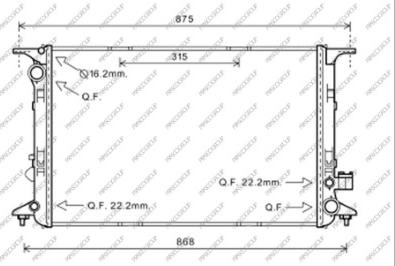 Prasco AD064R002 - Radiatore, Raffreddamento motore www.autoricambit.com