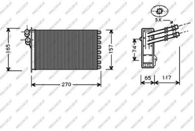 Prasco AD016H005 - Scambiatore calore, Riscaldamento abitacolo www.autoricambit.com