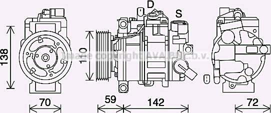 Prasco AIK411 - Compressore, Climatizzatore www.autoricambit.com