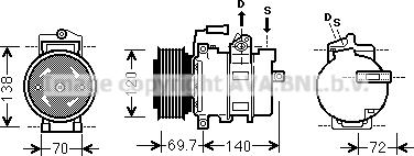 Prasco AIK312 - Compressore, Climatizzatore www.autoricambit.com