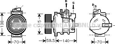 Prasco AIK284 - Compressore, Climatizzatore www.autoricambit.com