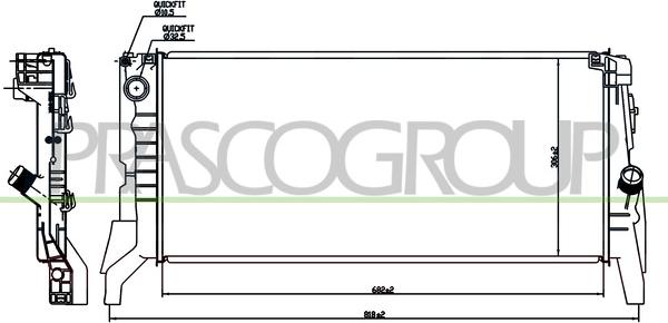 Prasco BM200R006 - Radiatore, Raffreddamento motore www.autoricambit.com