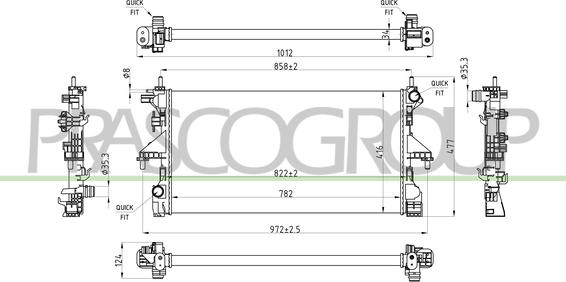 Prasco CI954R001 - Radiatore, Raffreddamento motore www.autoricambit.com