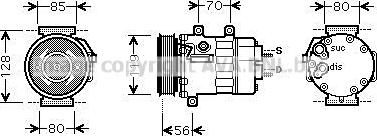 Prasco CNAK253 - Compressore, Climatizzatore www.autoricambit.com