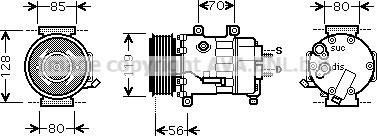 Prasco CNK256 - Compressore, Climatizzatore www.autoricambit.com