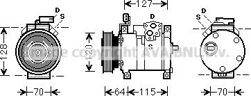 Prasco CRK115 - Compressore, Climatizzatore www.autoricambit.com