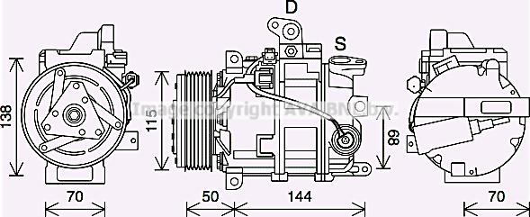 Prasco DNAK447 - Compressore, Climatizzatore www.autoricambit.com